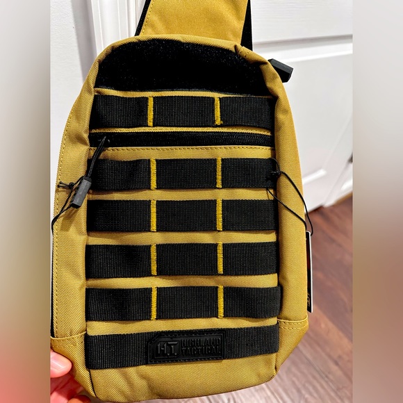 Highland Tactical EXPO Molle Webbing Crossbody Bag Adjustable Sling Bag - Tan - Picture 11 of 14